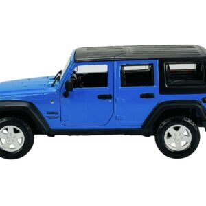 2015 Jeep Wrangler Unlimited Blue with Black Top “SE Trucks” Series 1/24 Diecast Model Car by Maisto