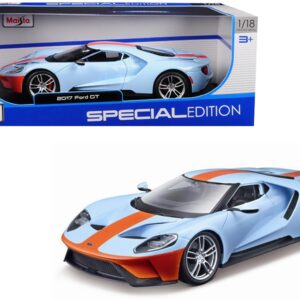 2017 Ford GT Blue with Orange Stripe “Special Edition” 1/18 Diecast Model Car by Maisto