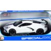 2020 Chevrolet Corvette Stingray C8 Coupe with High Wing White with Black Stripes 1/18 Diecast Model Car by Maisto