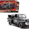 1948 Ford F-1 Pickup Truck and 1942 Harley-Davidson WLA Flathead Motorcycle Matt Dark Gray “Harley-Davidson Custom” 1/24 Diecast Models by Maisto