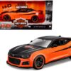 2017 Chevrolet Camaro ZL1 Orange and Black “Harley Davidson” “H-D Custom” Series 1/24 Diecast Model Car by Maisto