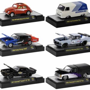 “Detroit Muscle” Set of 6 Cars IN DISPLAY CASES Release 66 Limited Edition 1/64 Diecast Model Cars by M2 Machines