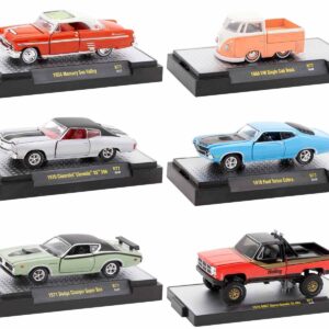 “Auto Meets” Set of 6 Cars IN DISPLAY CASES Release 77 Limited Edition 1/64 Diecast Model Cars by M2 Machines