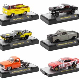 “Auto Meets” Set of 6 Cars IN DISPLAY CASES Release 81 Limited Edition 1/64 Diecast Model Cars by M2 Machines