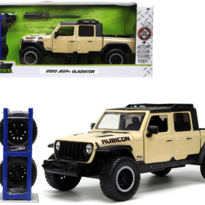 2020 Jeep Gladiator Rubicon Pickup Truck Cream with Roof Rack with Extra Wheels “Just Trucks” Series 1/24 Diecast Model Car by Jada