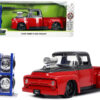 1956 Ford F-100 Pickup Truck Red and Dark Gray Metallic with Extra Wheels “Just Trucks” Series 1/24 Diecast Model Car by Jada