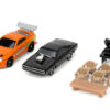 Toretto House Diorama with Dodge Charger Black and Toyota Supra Orange with Graphics “Fast and Furious” “Nano Scene” Series Models by Jada