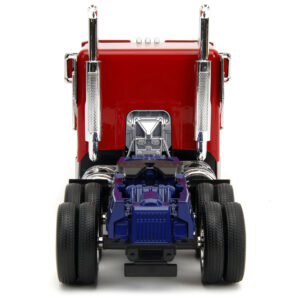 Optimus Prime Tractor Truck Red and Blue with Silver Stripes “Transformers: Rise of the Beasts” (2023) Movie “Hollywood Rides” Series Diecast Model Car by Jada