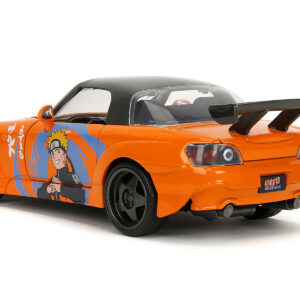 2001 Honda S2000 Orange with Gray Top and Graphics and Naruto Diecast Figure “Naruto Shippuden” (2009-2017) TV Series “Anime Hollywood Rides” Series 1/24 Diecast Model Car by Jada