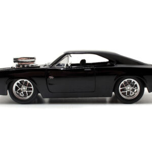 Model Kit Dodge Charger R/T Black and Dom Diecast Figure “Fast & Furious” Movie “Build N’ Collect” Series 1/24 Diecast Model Car by Jada