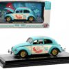 1952 Volkswagen Beetle Deluxe Model Light Blue and Wimbledon White “Maui & Sons” Limited Edition to 3850 pieces Worldwide 1/24 Diecast Model Car by M2 Machines