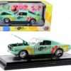 1966 Ford Mustang Fastback 2+2 Seafoam Green and Light Green Striped with Flower Graphics “Hurst Power Flowers” Limited Edition to 6550 pieces Worldwide 1/24 Diecast Model Car by M2 Machines