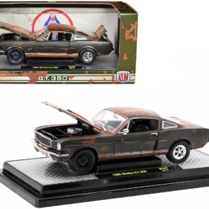 1966 Shelby GT350 Ivy Green with Wimbledon White Stripes (Rusted) Limited Edition to 5250 pieces Worldwide 1/24 Diecast Model Car by M2 Machines