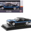 1970 Ford Mustang Gambler 514 Black with Blue Stripes “Foose” Limited Edition to 6650 pieces Worldwide 1/24 Diecast Model Car by M2 Machines