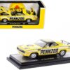 1971 Plymouth Barracuda 440 Yellow with Gray Stripes and Black Top “Pennzoil” Limited Edition to 6250 pieces Worldwide 1/24 Diecast Model Car by M2 Machines