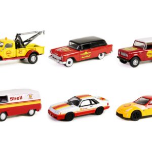 “Shell Oil Special Edition” Series 2 Set of 6 pieces 1/64 Diecast Model Cars by Greenlight