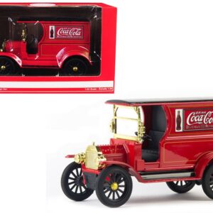 1917 Ford Model T Cargo Van “Coca-Cola” Red with Black Top 1/24 Diecast Model Car by Motorcity Classics