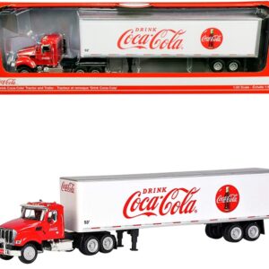 Truck Tractor with 53′ Trailer “Drink Coca-Cola” Red and White 1/50 Diecast Model by Motorcity Classics