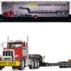 Peterbilt 367 Day Cab Cola Red and Talbert 55SA Tri-Axle Lowboy Trailer Black 1/50 Diecast Model by First Gear