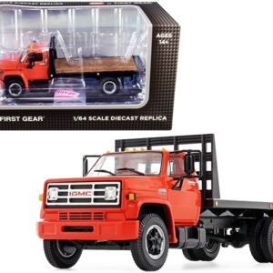 GMC 6500 Flatbed Truck Orange 1/64 Diecast Model by DCP/First Gear