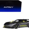 Aston Martin Vulcan Matt Black with Lime Green Stripes 1/18 Model Car by Autoart