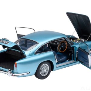 Aston Martin DB5 RHD (Right Hand Drive) Caribbean Pearl Blue Metallic 1/18 Model Car by Autoart