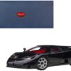 Bugatti EB110 SS Super Sport Nero Vernice Black with Red Interior and Silver Wheels 1/18 Model Car by Autoart