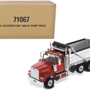 Western Star 4900 SF Dump Truck Red and Silver 1/50 Diecast Model by Diecast Masters