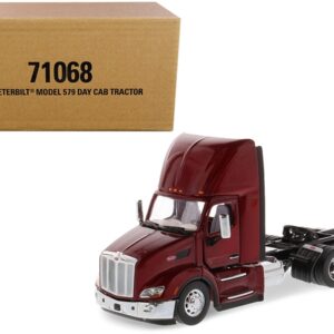 Peterbilt 579 Day Cab Truck Tractor Legendary Red “Transport Series” 1/50 Diecast Model by Diecast Masters