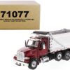 Peterbilt 567 SFFA Tandem Axle with Pusher Axle OX Stampede Dump Truck Red and Chrome “Transport Series” 1/50 Diecast Model by Diecast Masters