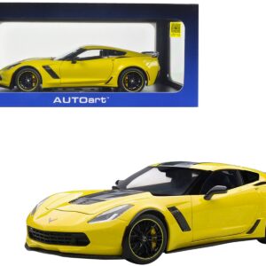 2016 Chevrolet Corvette C7 Z06 C7R Edition Corvette Racing Yellow 1/18 Model Car by Autoart