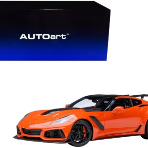 2019 Chevrolet Corvette C7 ZR1 Sebring Orange Tintcoat with Carbon Top 1/18 Model Car by Autoart