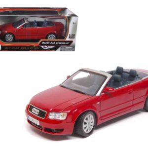 Audi A4 Red Convertible 1/18 Diecast Model Car by Motormax