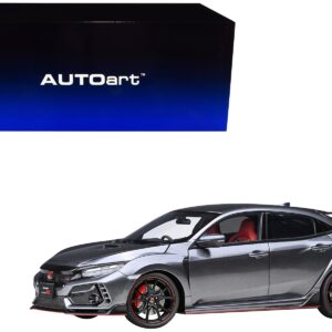 2021 Honda Civic Type R (FK8) RHD (Right Hand Drive) Polished Metal Gray Metallic 1/18 Model Car by Autoart