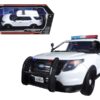 2015 Ford PI Utility Interceptor Police Car with Light Bar Plain White 1/18 Diecast Model Car by Motormax