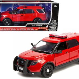 2015 Ford Police Interceptor Utility “Fire Marshal” Plain Red 1/18 Diecast Model Car by Motormax