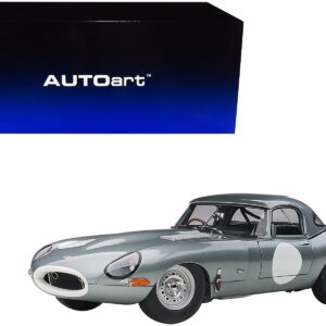 Jaguar Lightweight E Type Roadster RHD (Right Hand Drive) Dark Silver 1/18 Model Car by Autoart