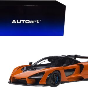 Mclaren Senna Trophy Mira Orange and Black with Carbon Accents 1/18 Model Car by Autoart