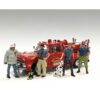 “Firefighters” 6 piece Figure Set (4 Males 1 Dog 1 Accessory) for 1/18 Scale Models by American Diorama