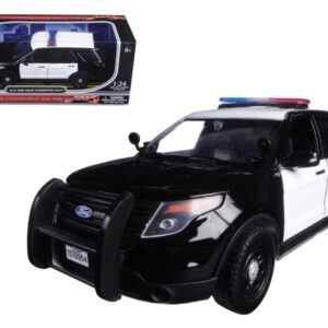 2015 Ford Police Interceptor Utility Unmarked Black and White 1/24 Diecast Model Car by Motormax