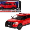 2015 Ford Police Interceptor Utility “Fire Marshal” Plain Red 1/24 Diecast Model Car by Motormax