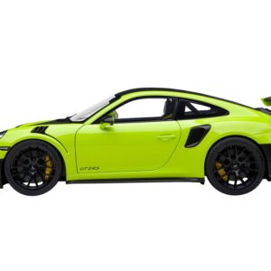 Porsche 911 (991.2) GT2 RS Weissach Package Acid Green with Carbon Stripes 1/18 Model Car by Autoart