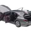 Lexus LS500h Manganese Luster Gray Metallic with Crimson and Black Interior 1/18 Model Car by Autoart