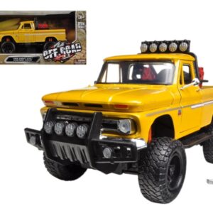 1966 Chevrolet C10 Fleetside Pickup Truck Off Road Yellow 1/24 Diecast Model by Motormax