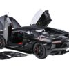 Lamborghini Aventador SVJ Nero Nemesis Matt Black 1/18 Model Car by Autoart