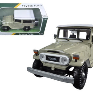 Toyota FJ40 Beige with White Top 1/24 Diecast Model Car by Motormax