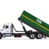 Mack Granite MP Refuse Garbage Truck with Tub-Style Roll-Off Container “Waste Management” White and Green 1/87 (HO) Diecast Model by First Gear