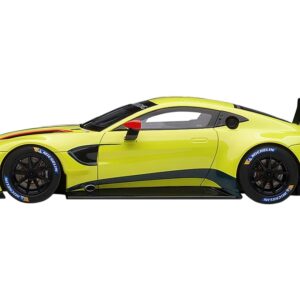 2018 Aston Martin Vantage GTE Le Mans PRO Presentation Car Lemon Green Metallic with Carbon and Red Accents “Aston Martin Racing” 1/18 Model Car by Autoart