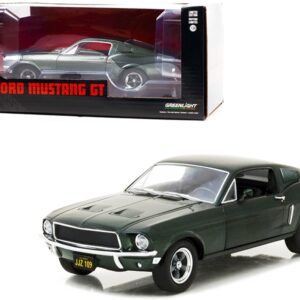 1968 Ford Mustang GT Fastback Highland Green Metallic 1/24 Diecast Model Car by Greenlight