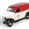 1939 Chevrolet Panel Truck “Chevron Gasolines” Red and Beige with White Hood and Stripes “Running on Empty” Series 7 1/24 Diecast Model Car by Greenlight